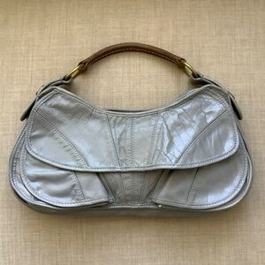 Light grey leather shoulder bag